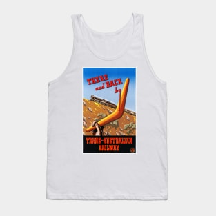 Vintage Travel Poster There and Back by Trans Australian Railway Australia Tank Top